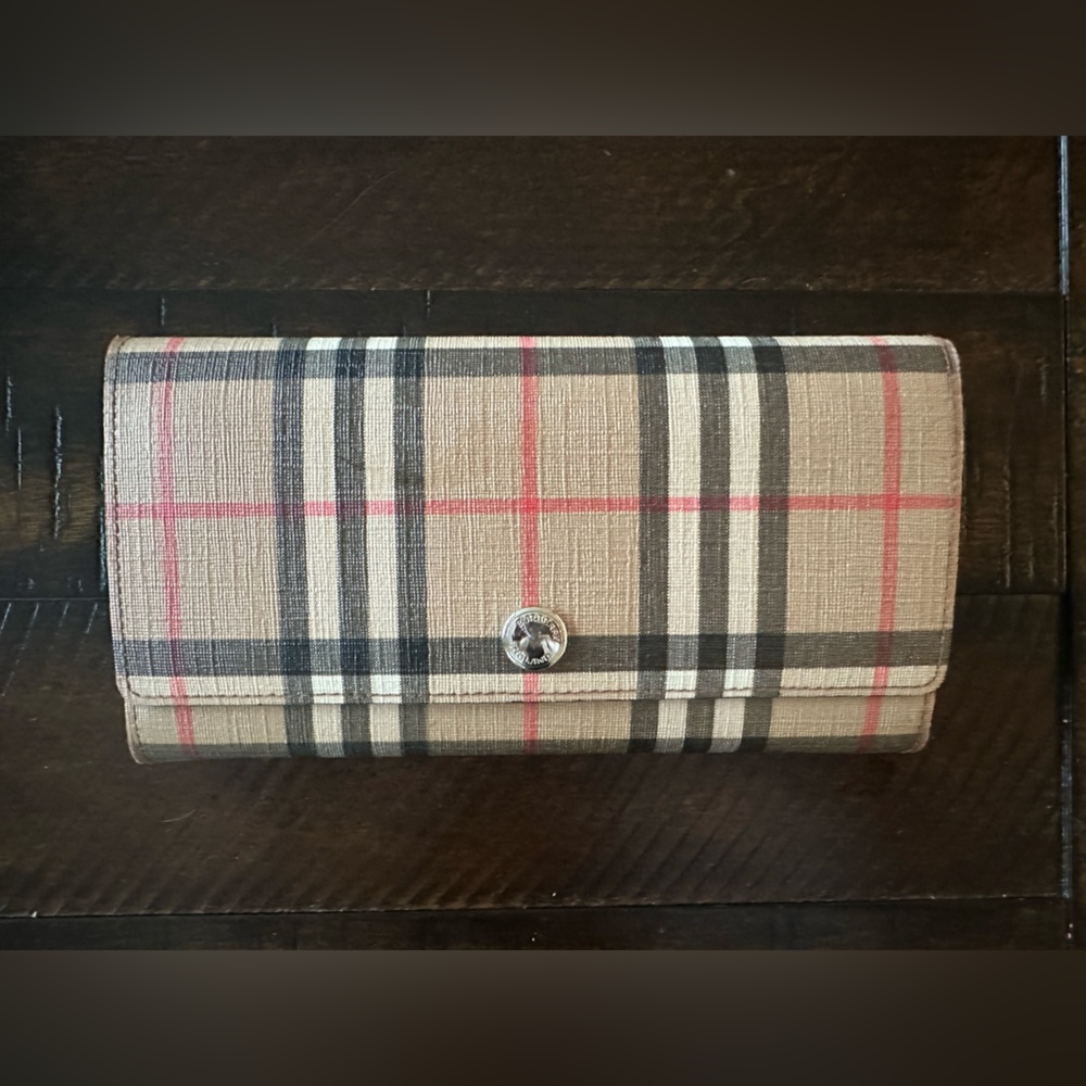 Burberry Vintage Check & Leather Continental Wallet